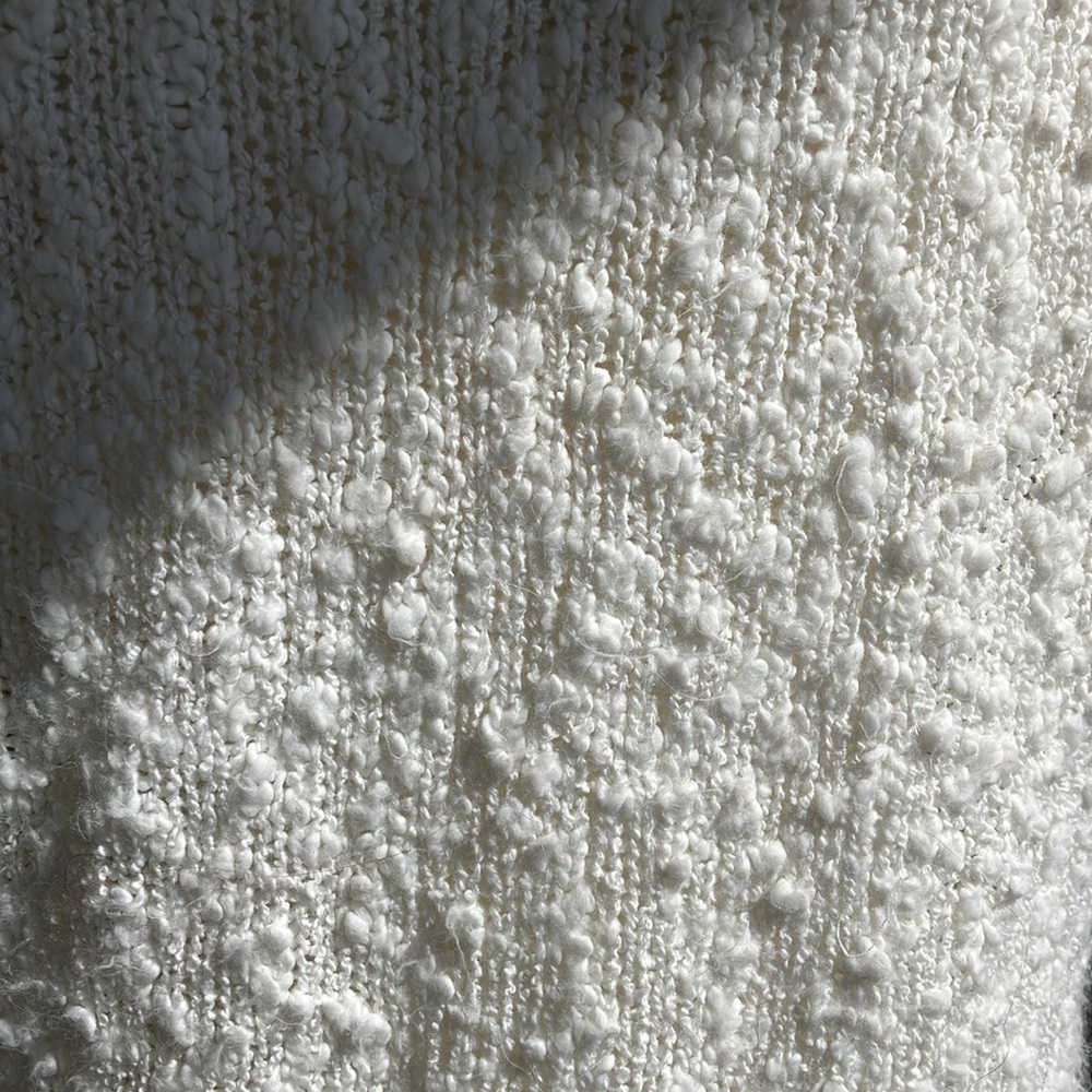 Vintage 80s Boucle Knit Colorblocked and Striped Short Sleeve Sweater - Picture 5 of 7